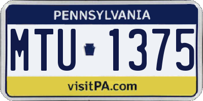 PA license plate MTU1375