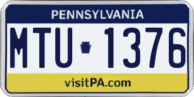 PA license plate MTU1376
