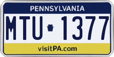 PA license plate MTU1377