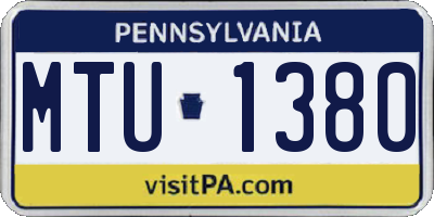 PA license plate MTU1380