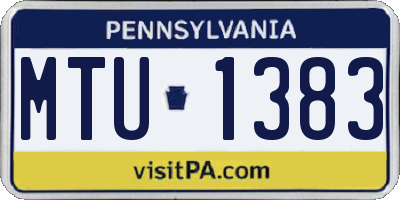 PA license plate MTU1383