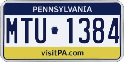 PA license plate MTU1384