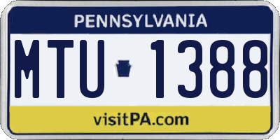 PA license plate MTU1388