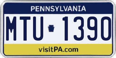 PA license plate MTU1390