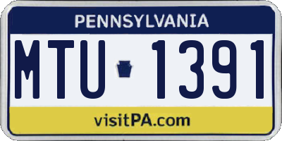 PA license plate MTU1391