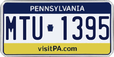 PA license plate MTU1395