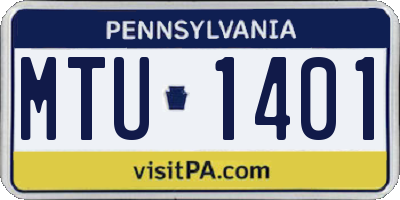 PA license plate MTU1401