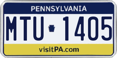 PA license plate MTU1405