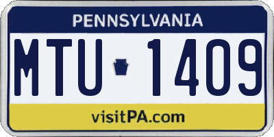 PA license plate MTU1409
