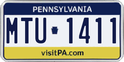 PA license plate MTU1411