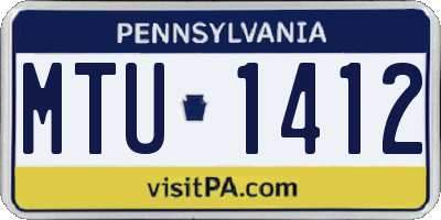 PA license plate MTU1412