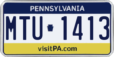PA license plate MTU1413
