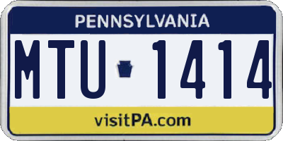 PA license plate MTU1414