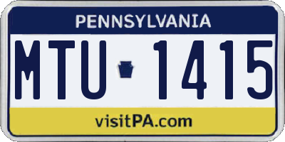 PA license plate MTU1415