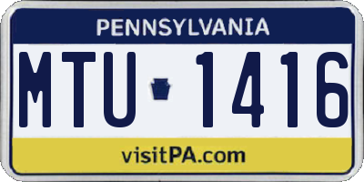 PA license plate MTU1416