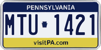PA license plate MTU1421