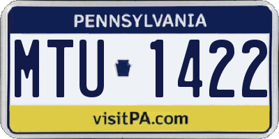 PA license plate MTU1422