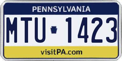 PA license plate MTU1423