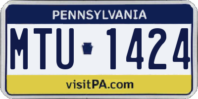PA license plate MTU1424