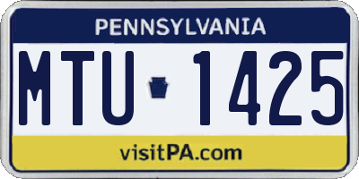 PA license plate MTU1425