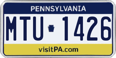 PA license plate MTU1426