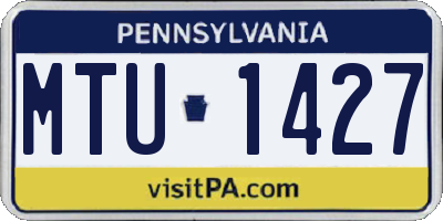 PA license plate MTU1427