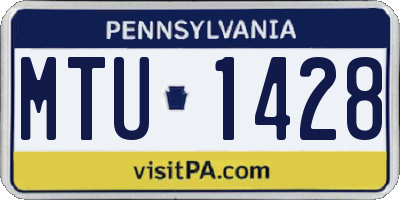 PA license plate MTU1428