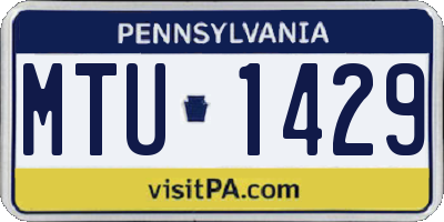 PA license plate MTU1429