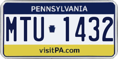 PA license plate MTU1432