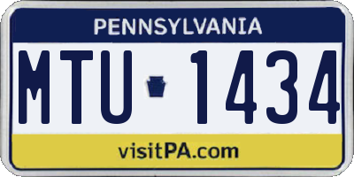 PA license plate MTU1434