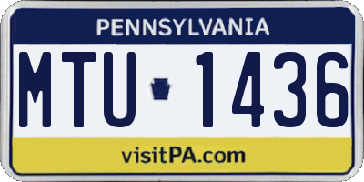 PA license plate MTU1436