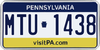PA license plate MTU1438