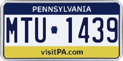 PA license plate MTU1439
