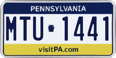 PA license plate MTU1441