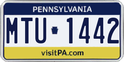 PA license plate MTU1442