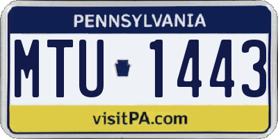 PA license plate MTU1443