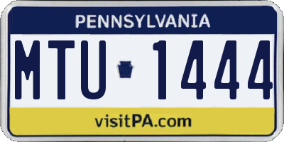 PA license plate MTU1444