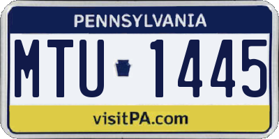 PA license plate MTU1445