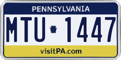 PA license plate MTU1447