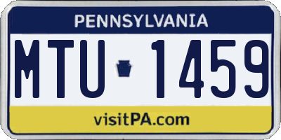 PA license plate MTU1459
