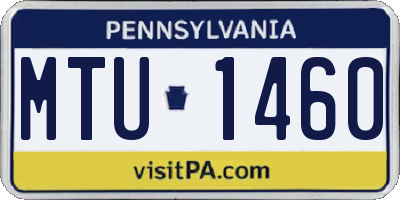 PA license plate MTU1460