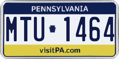 PA license plate MTU1464