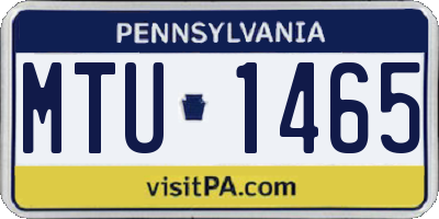 PA license plate MTU1465
