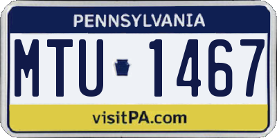 PA license plate MTU1467