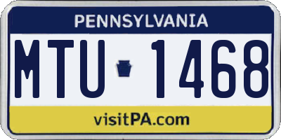 PA license plate MTU1468