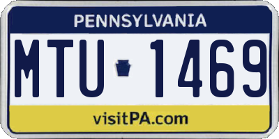 PA license plate MTU1469