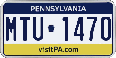 PA license plate MTU1470