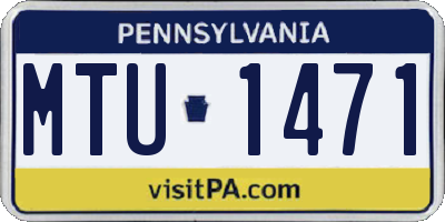 PA license plate MTU1471