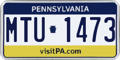 PA license plate MTU1473
