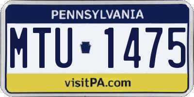 PA license plate MTU1475